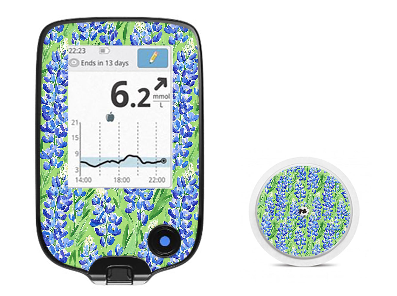 Blue Blooms Freestyle Libre 2