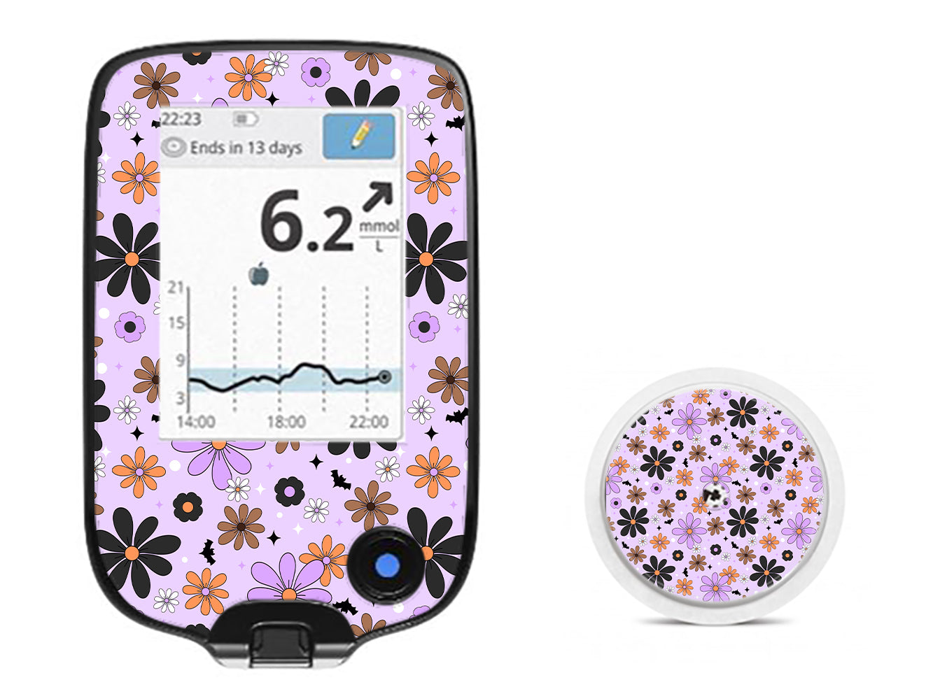 Batty Blooms Freestyle Libre 2 Sticker - Pump Peelz