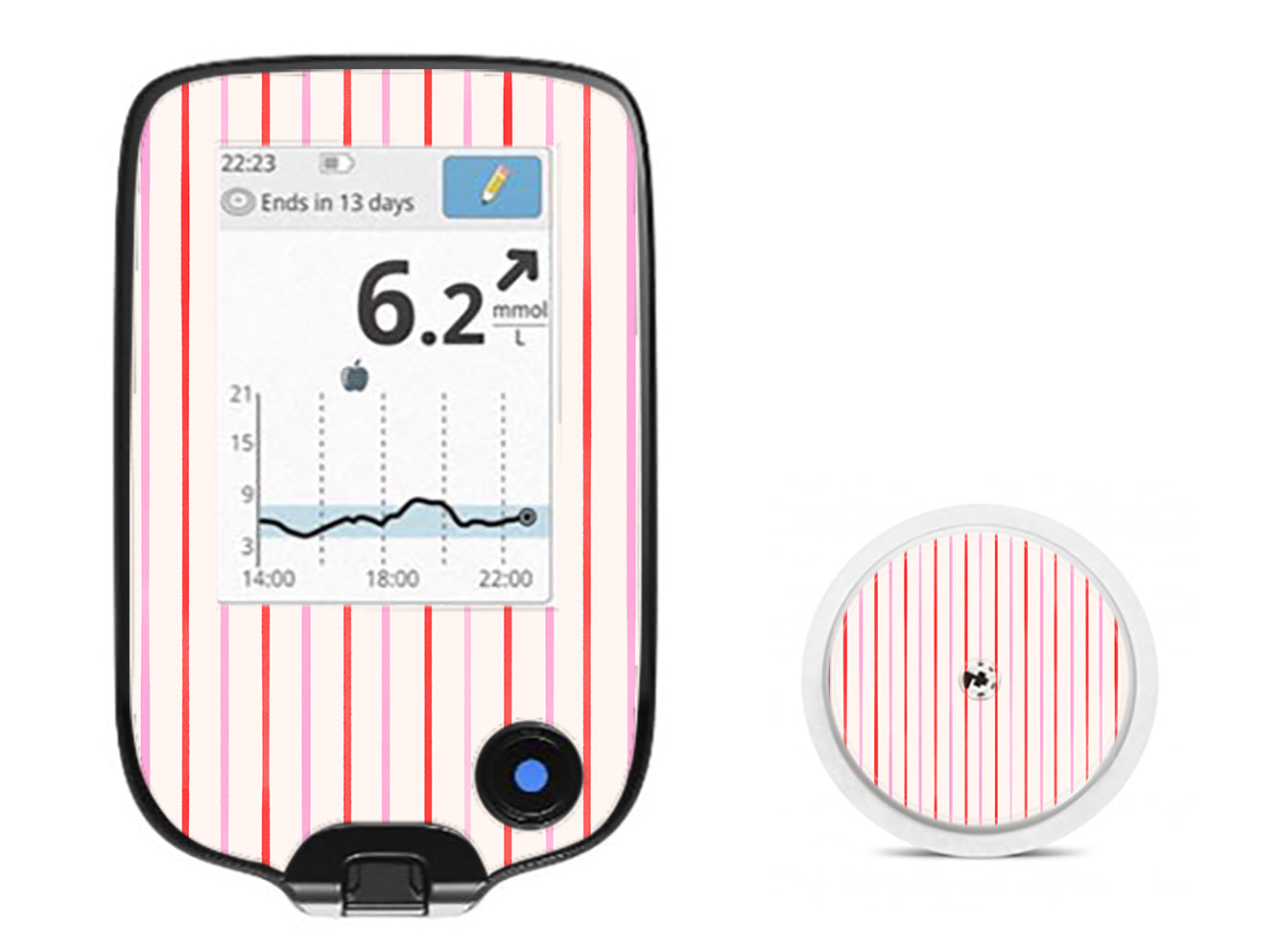 Peppermint Stripes Freestyle Libre 2 Sticker - Pump Peelz