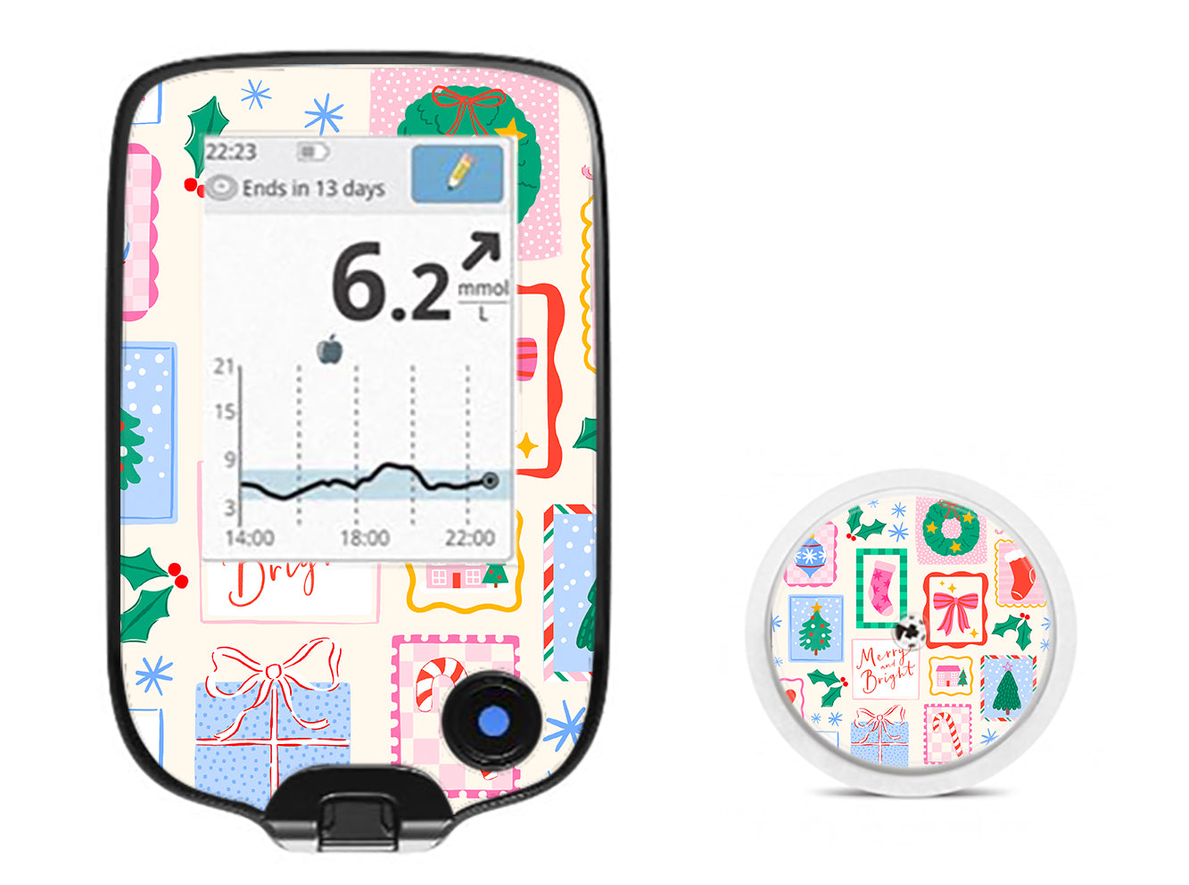 Holiday Greetings Freestyle Libre 2 Sticker - Pump Peelz