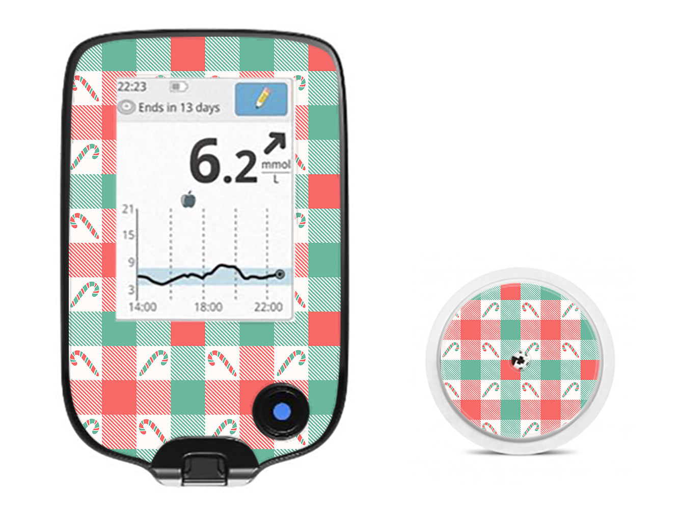 Peppermint Plaid Freestyle Libre 2 Sticker - Pump Peelz