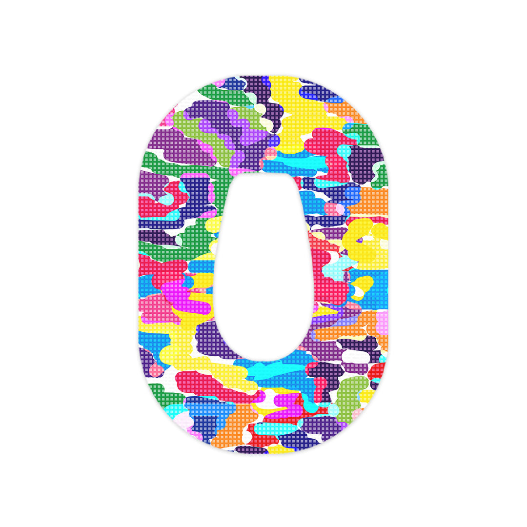 Pixel Splash Camo Dexcom G6 Patch Tape - Pump Peelz