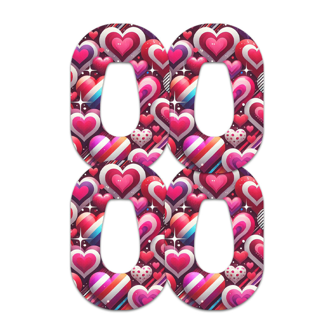 Sparkly Hearts Dexcom G6 Patch Tape - Pump Peelz