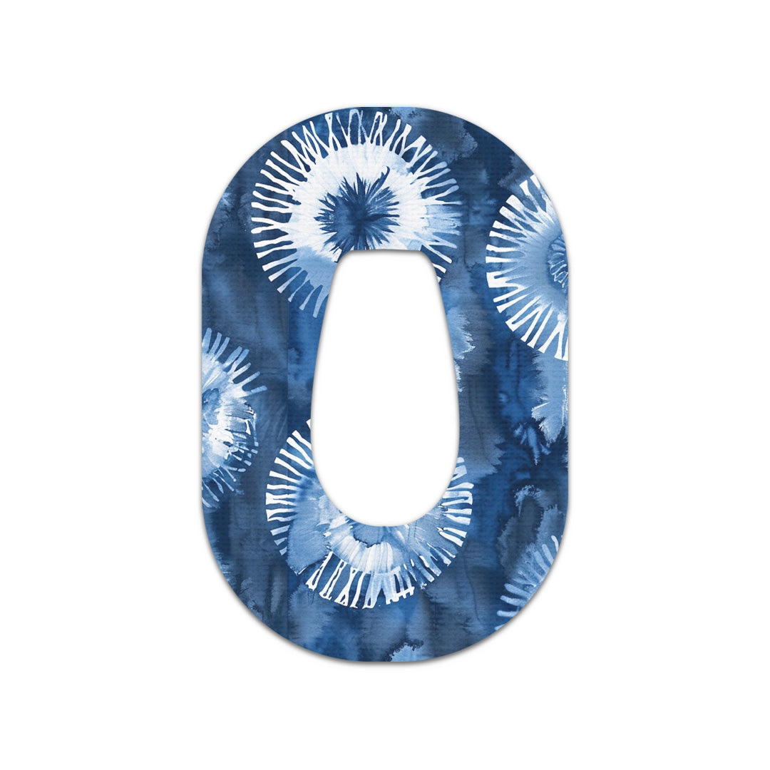 Monochrome Blue Tie Dye Dexcom G6 Patch Tape - Pump Peelz