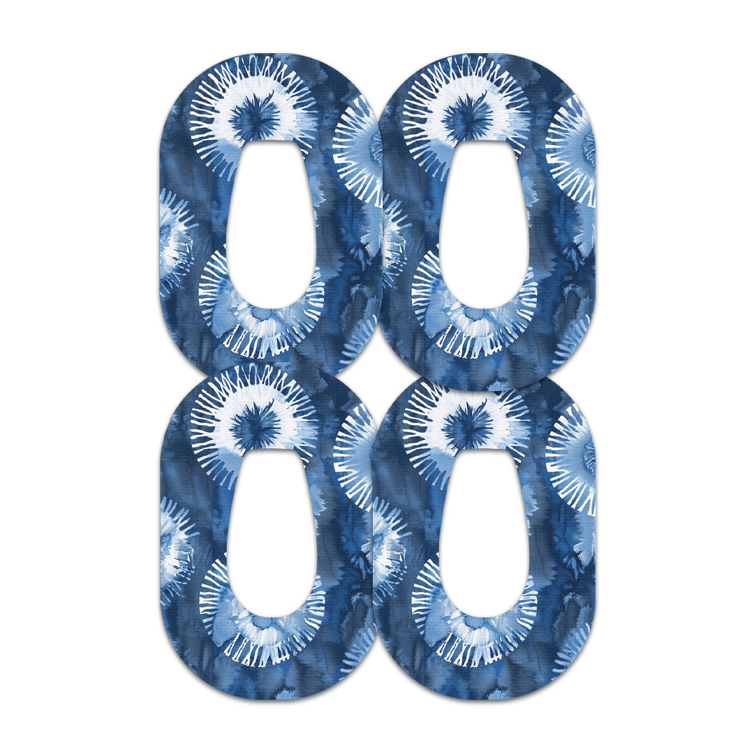 Monochrome Blue Tie Dye Dexcom G6 Patch Tape - Pump Peelz