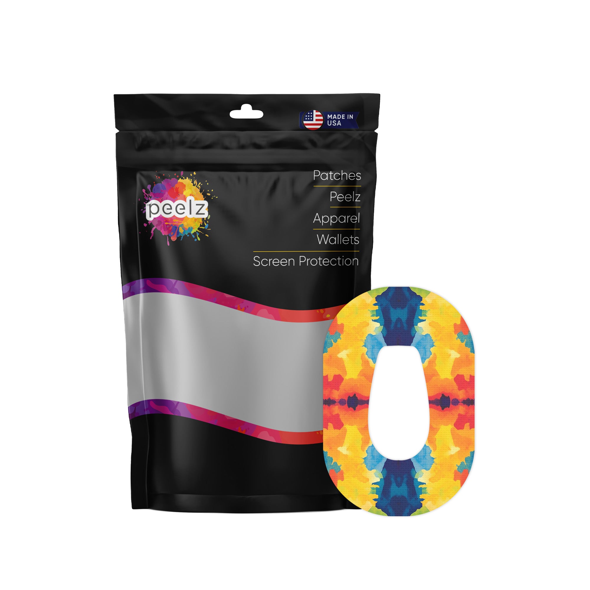 Bright Tie Dye Dexcom G6 Patch Tape - Pump Peelz