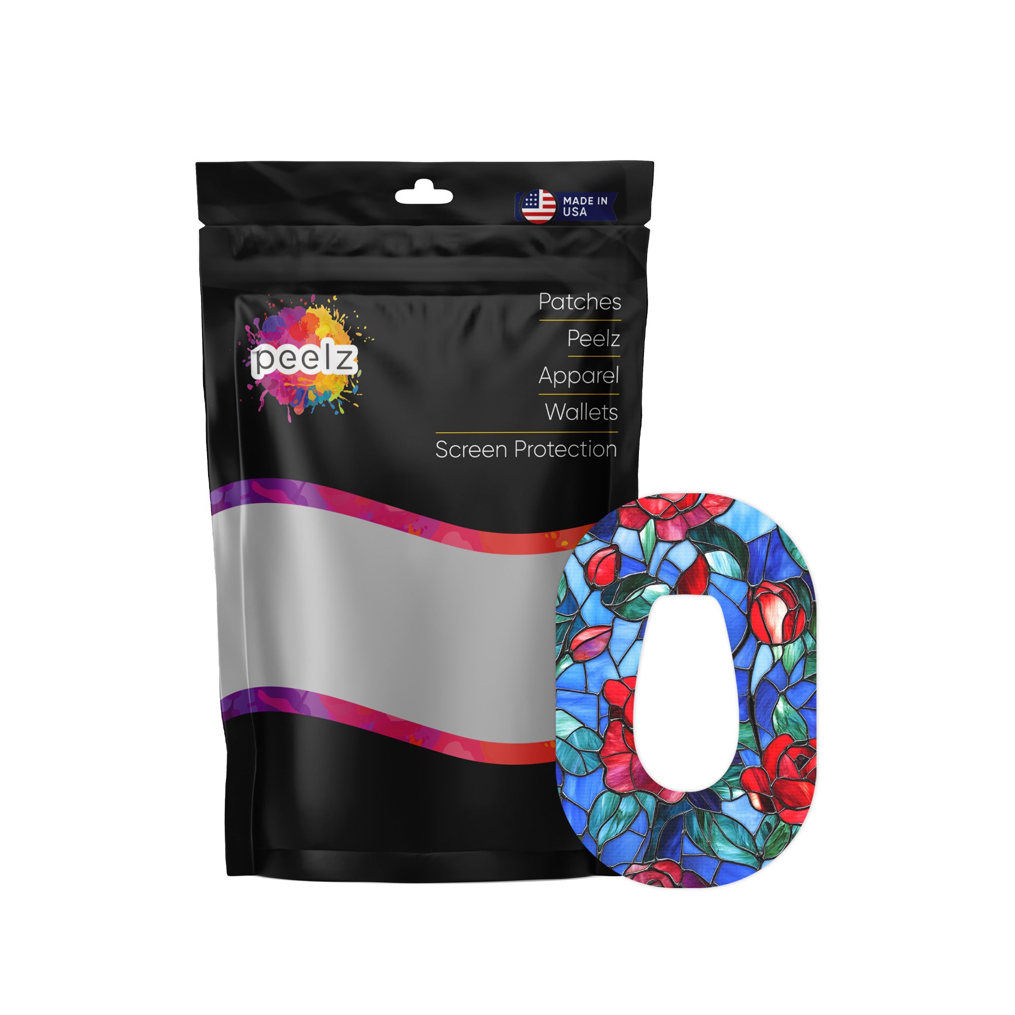 Crimson Blooms Dexcom G6 Patch Tape - Pump Peelz