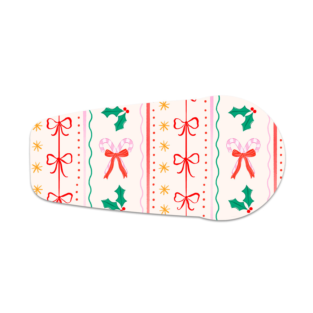 Holly Jolly Ribbon Dexcom G6 Transmitter Sticker - Pump Peelz