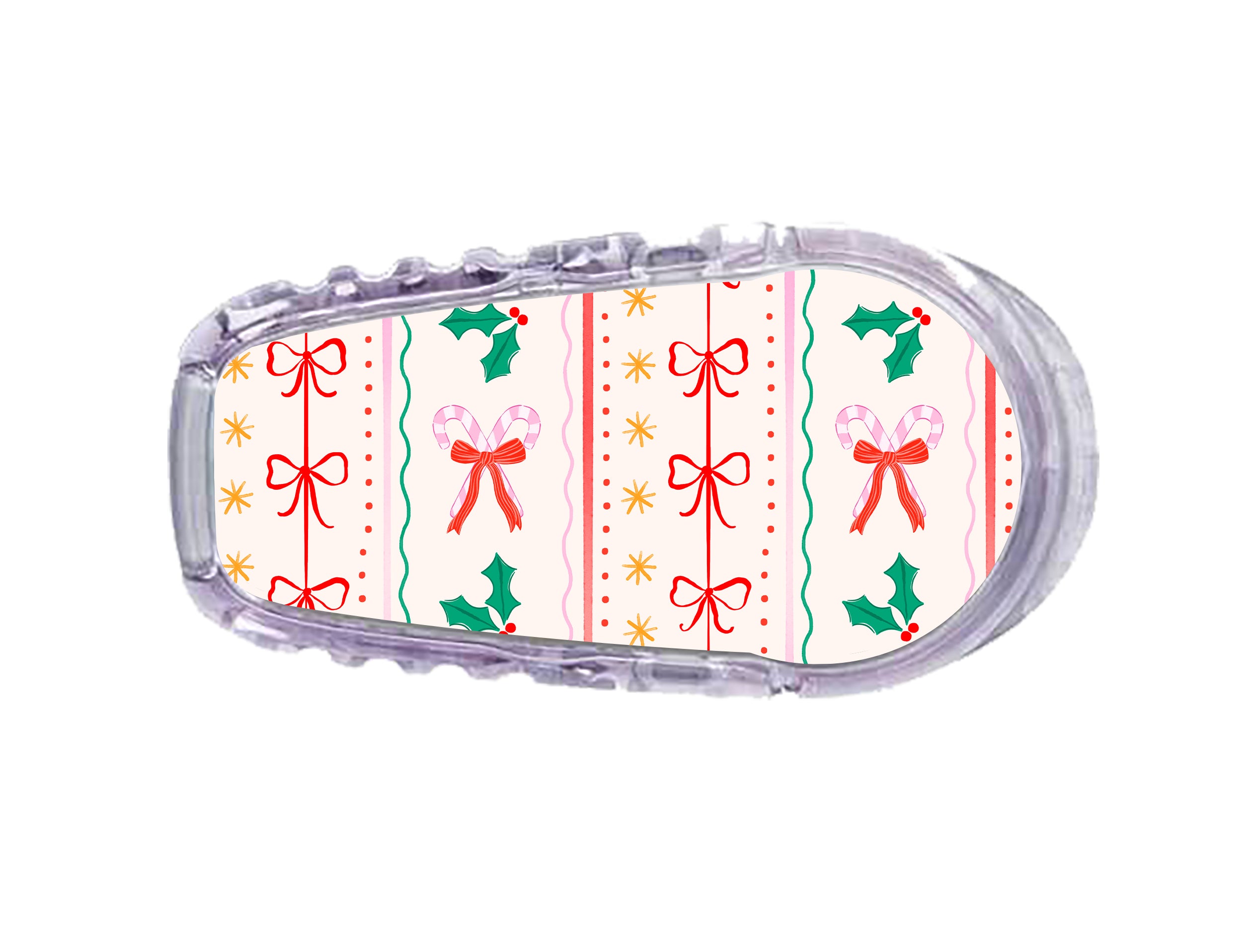 Holly Jolly Ribbon Dexcom G6 Transmitter Sticker - Pump Peelz