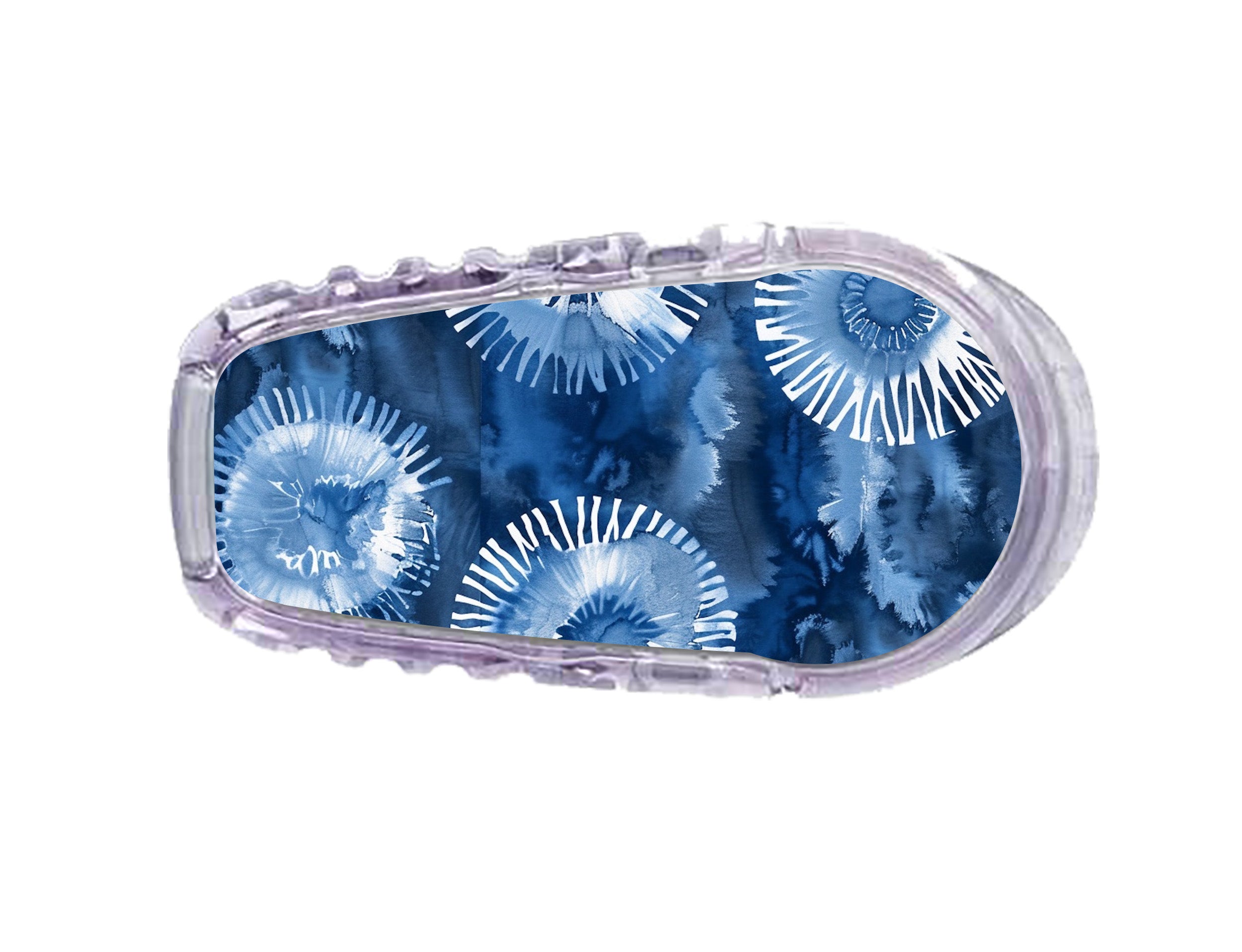 Monochrome Blue Tie Dye Dexcom G6 Transmitter Sticker
