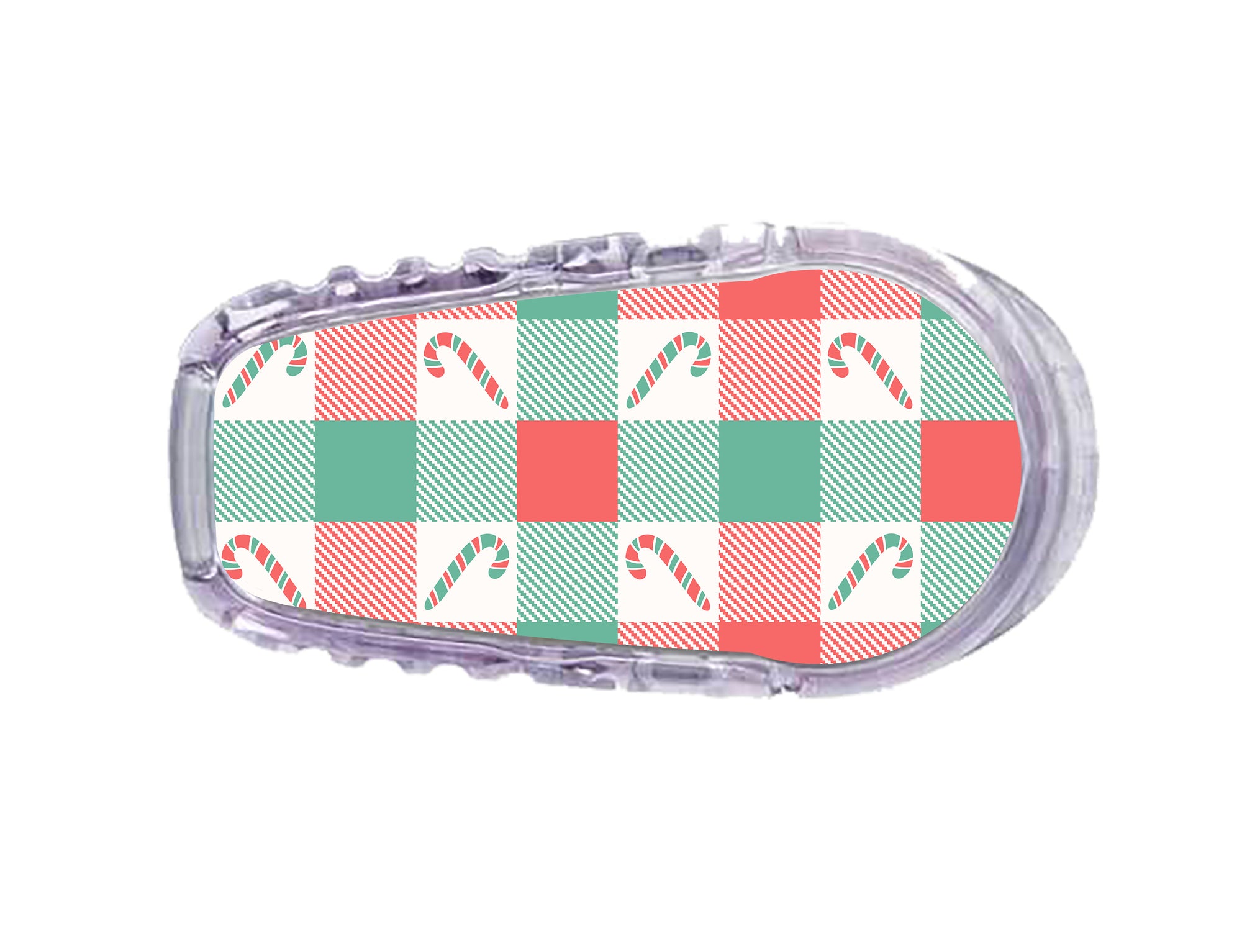 Peppermint Plaid Dexcom G6 Transmitter Sticker - Pump Peelz