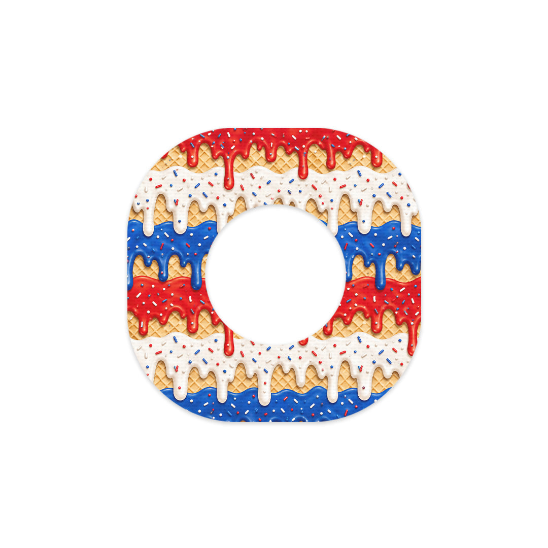 Patriotic Melt Dexcom G7 and Stelo Patch Tape - Pump Peelz