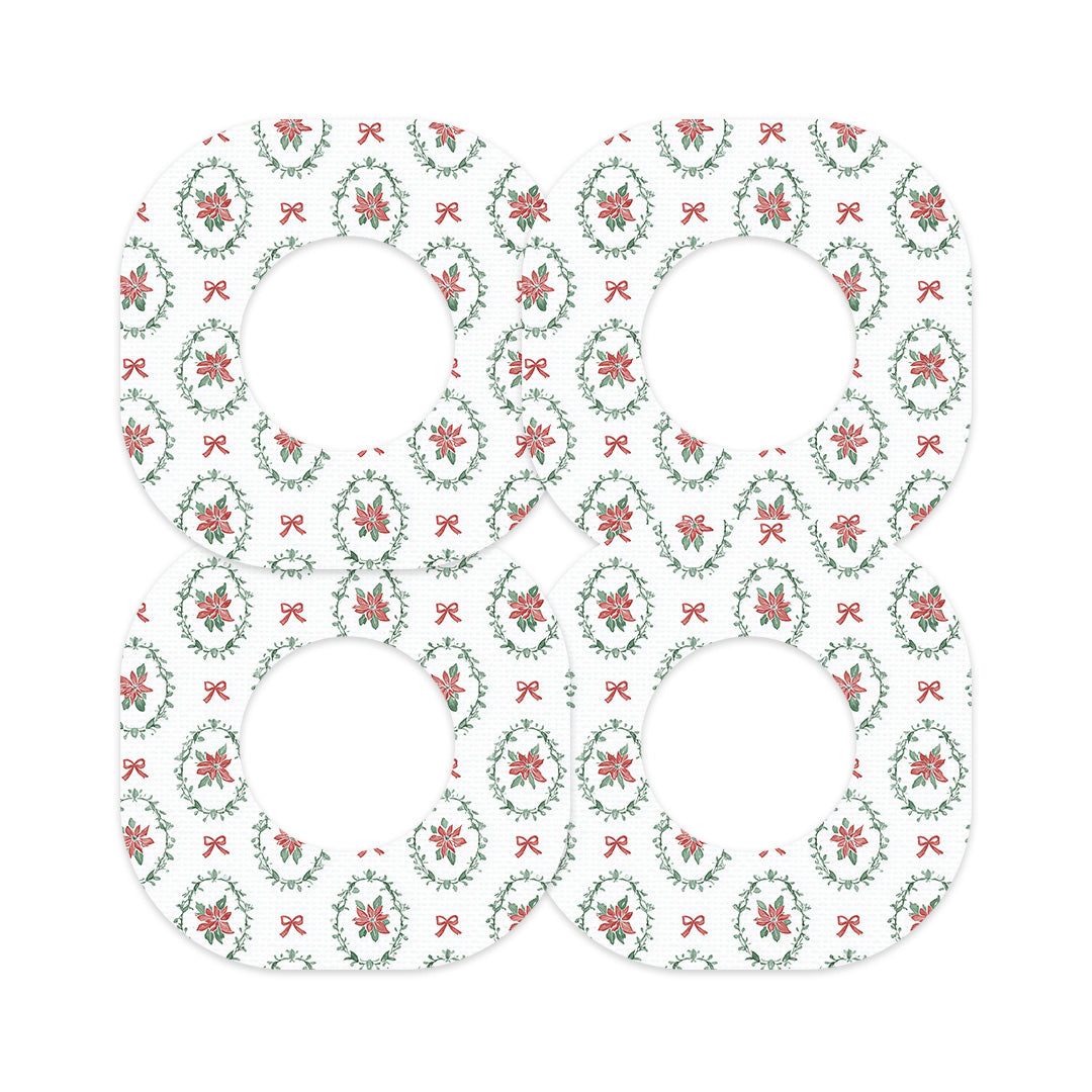Poinsettia Parade Dexcom G7 and Stelo Patch Tape - Pump Peelz