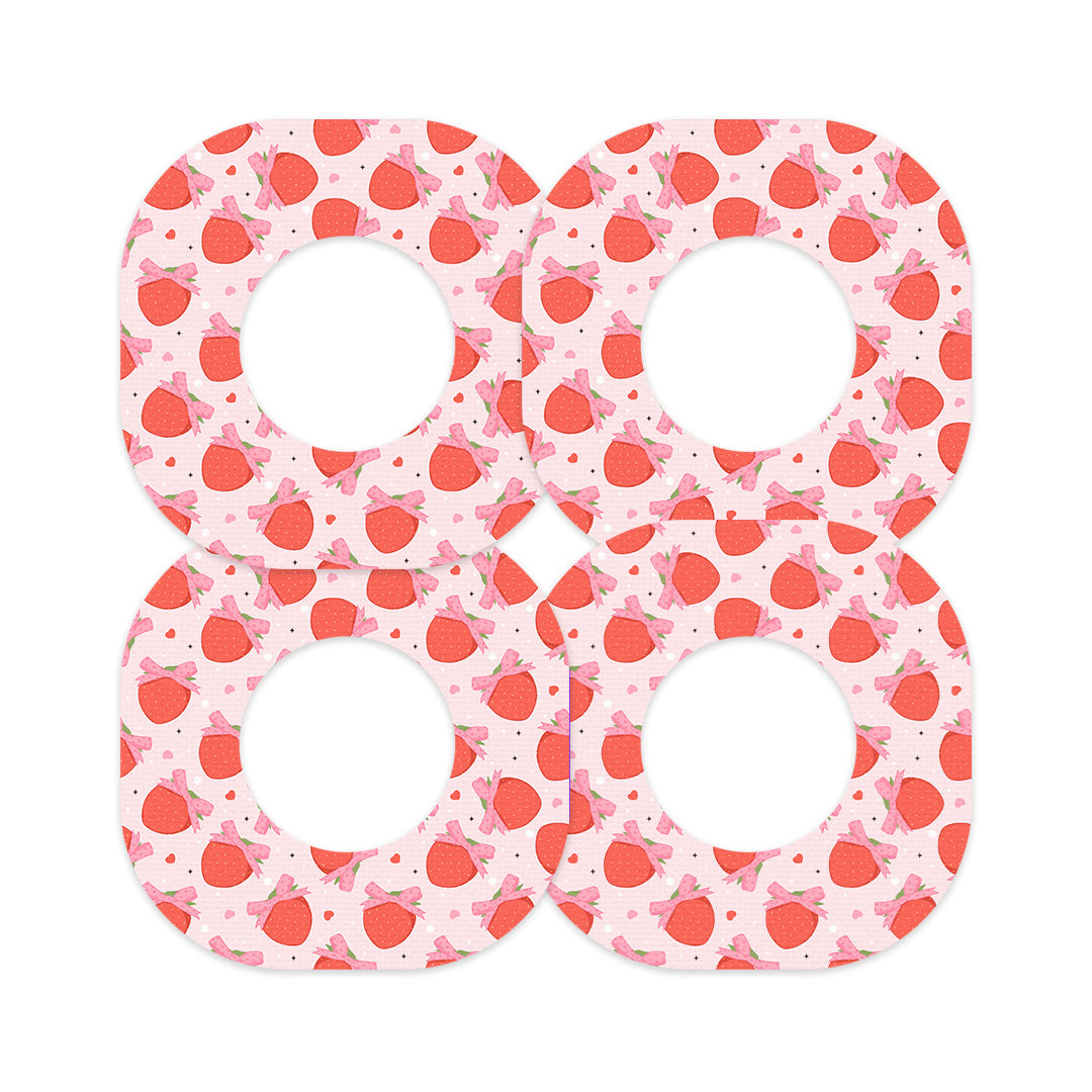 Strawberry Kisses Dexcom G7 and Stelo Patch Tape - Pump Peelz