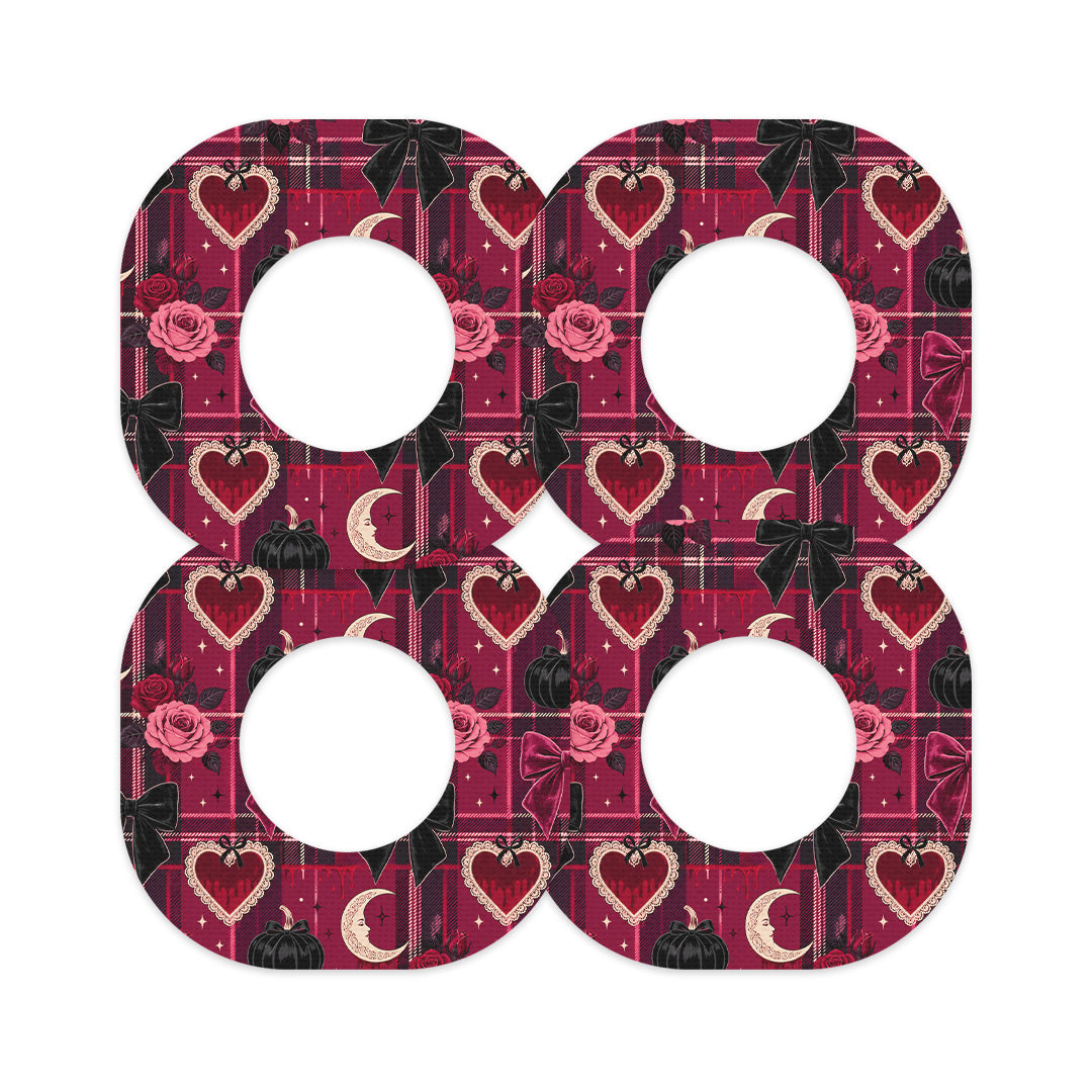 Gothic Sweetheart Plaid Dexcom G7 and Stelo Patch Tape - Pump Peelz