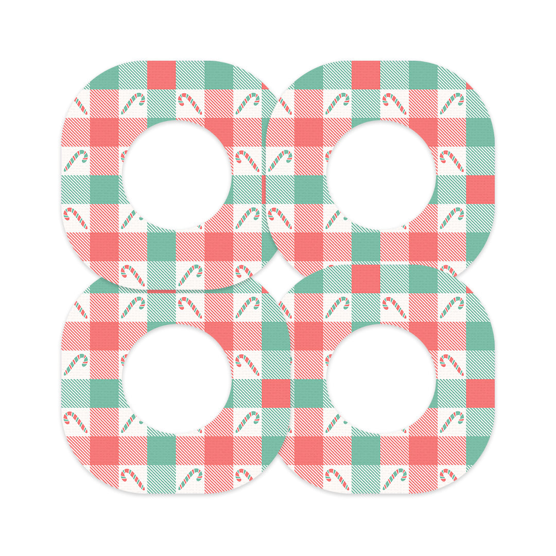 Peppermint Plaid Dexcom G7 and Stelo Patch Tape - Pump Peelz