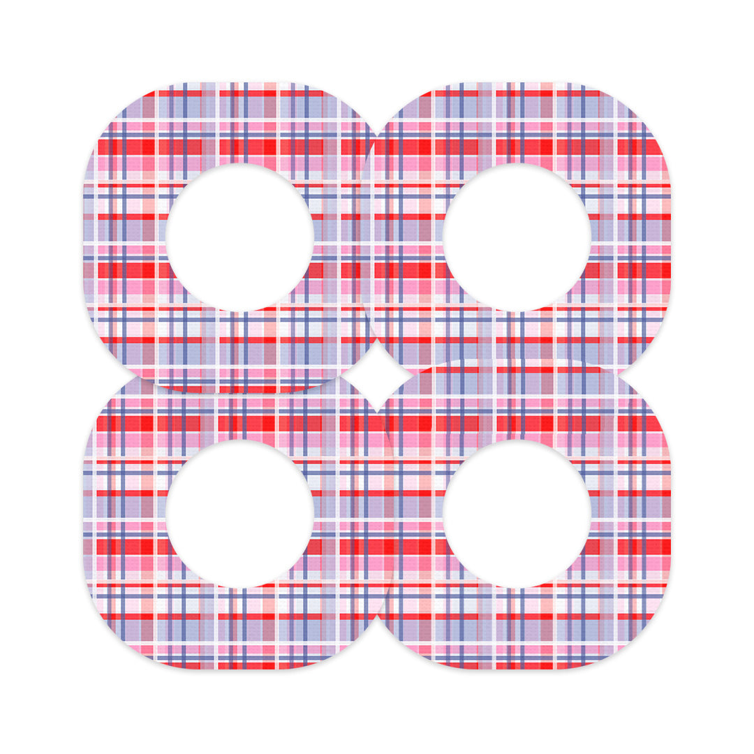 Party Plaid Dexcom G7 and Stelo Patch Tape - Pump Peelz