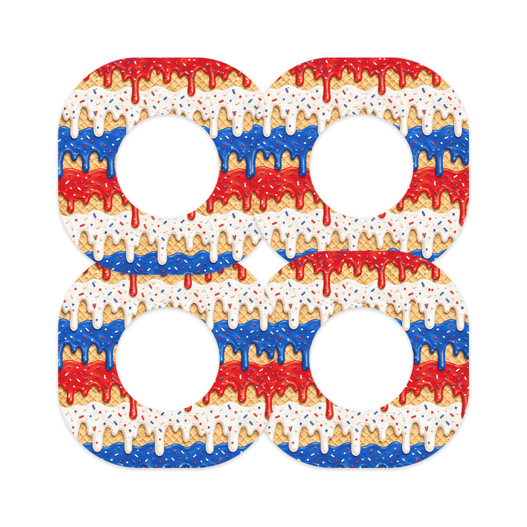 Patriotic Melt Dexcom G7 and Stelo Patch Tape - Pump Peelz