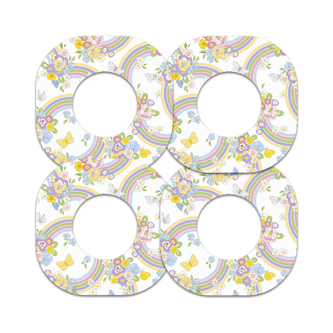 Rainbow Blooms Dexcom G7 and Stelo Patch Tape - Pump Peelz