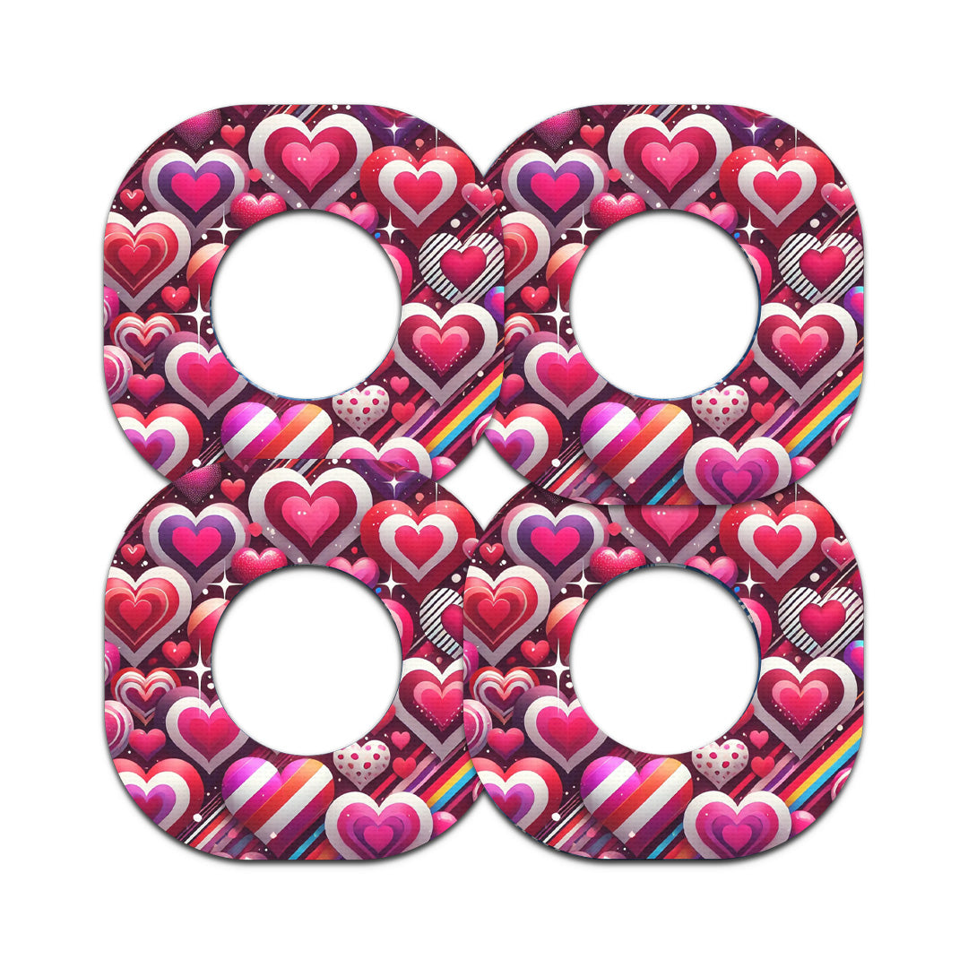 Sparkly Hearts Dexcom G7 and Stelo Patch Tape - Pump Peelz