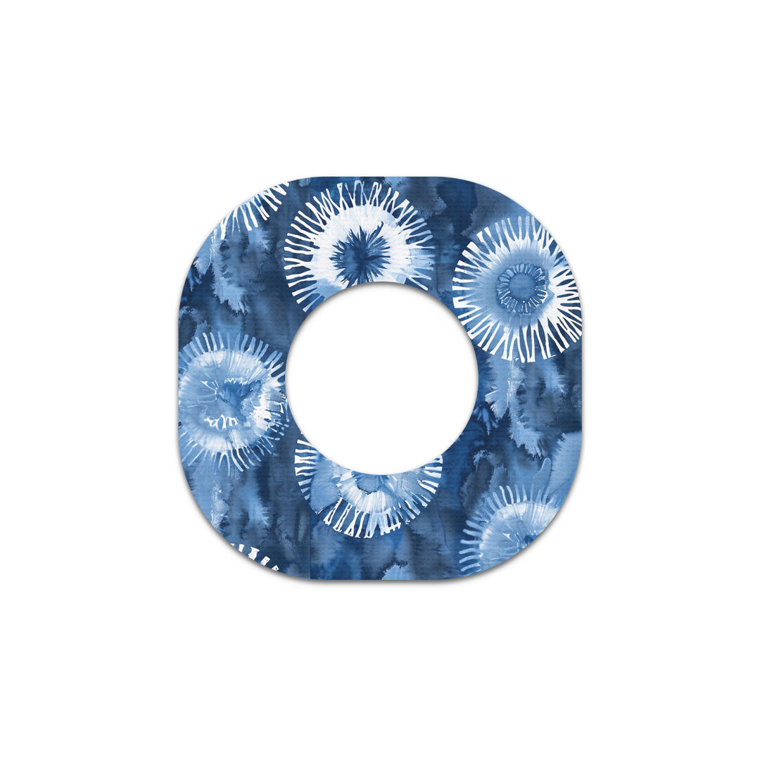 Monochrome Blue Tie Dye Dexcom G7 and Stelo Patch Tape - Pump Peelz