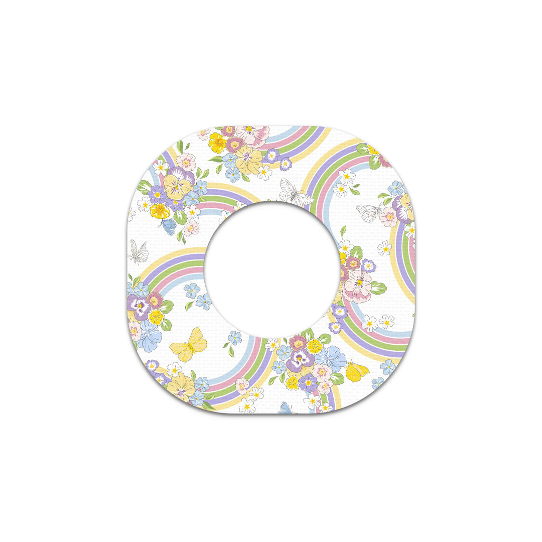Rainbow Blooms Dexcom G7 and Stelo Patch Tape - Pump Peelz