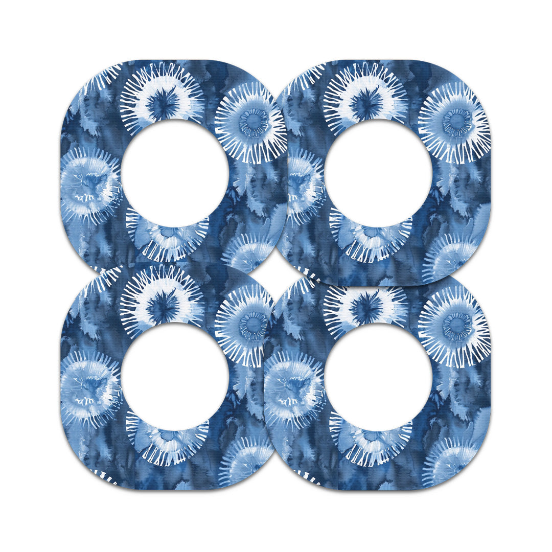 Monochrome Blue Tie Dye Dexcom G7 and Stelo Patch Tape - Pump Peelz