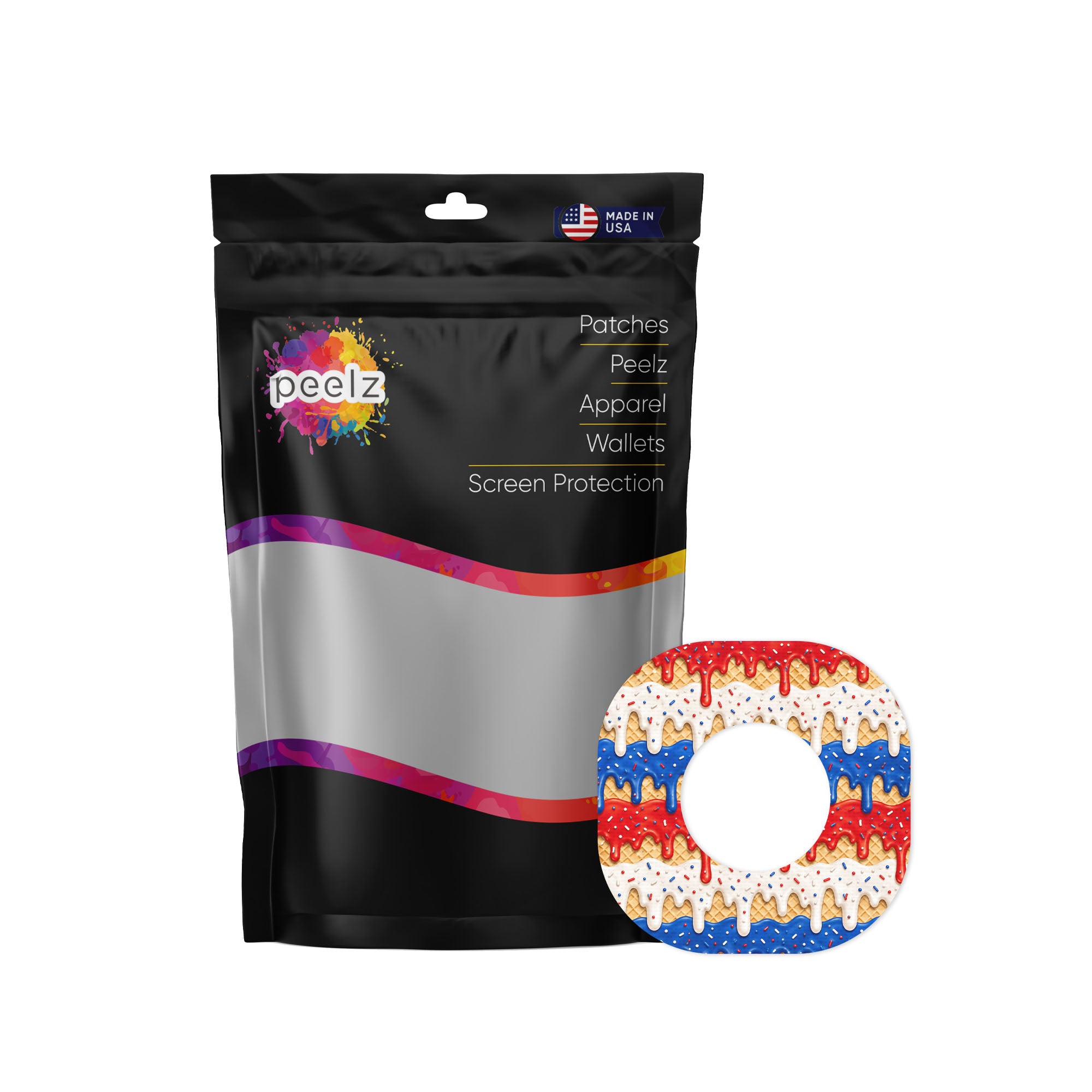 Patriotic Melt Dexcom G7 and Stelo Patch Tape - Pump Peelz