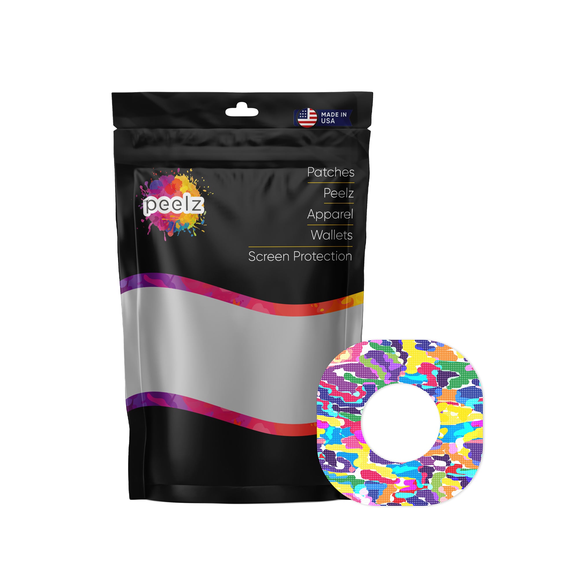 Pixel Splash Camo Dexcom G7 and Stelo Patch Tape - Pump Peelz