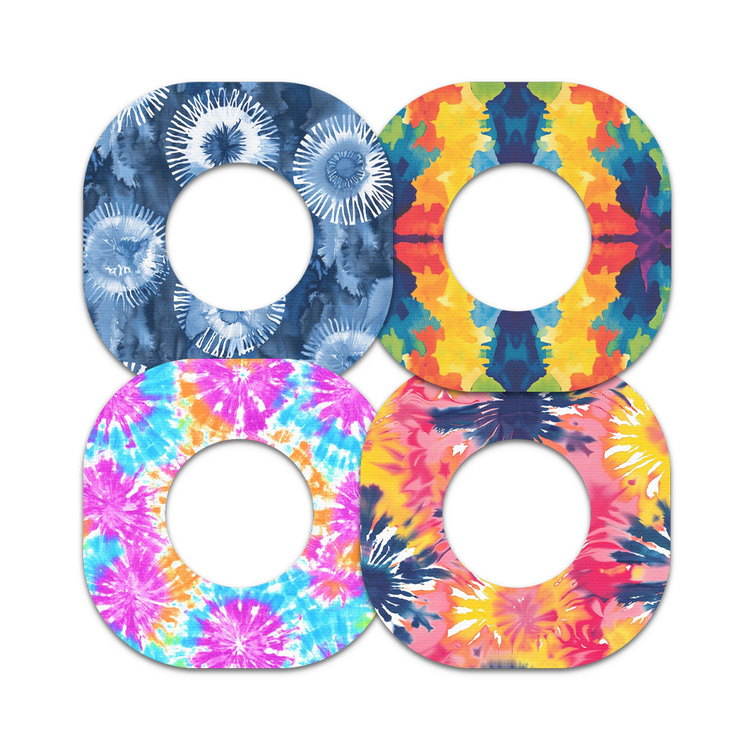 Tie Dye Variety Pack Dexcom G7 and Stelo Patch Tape - Pump Peelz