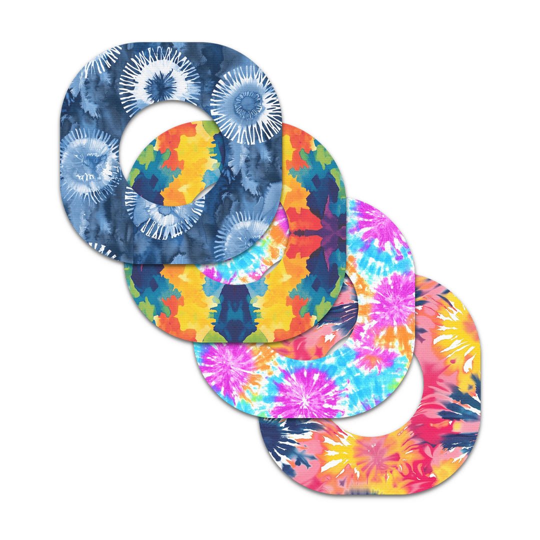Tie Dye Variety Pack Dexcom G7 and Stelo Patch Tape - Pump Peelz