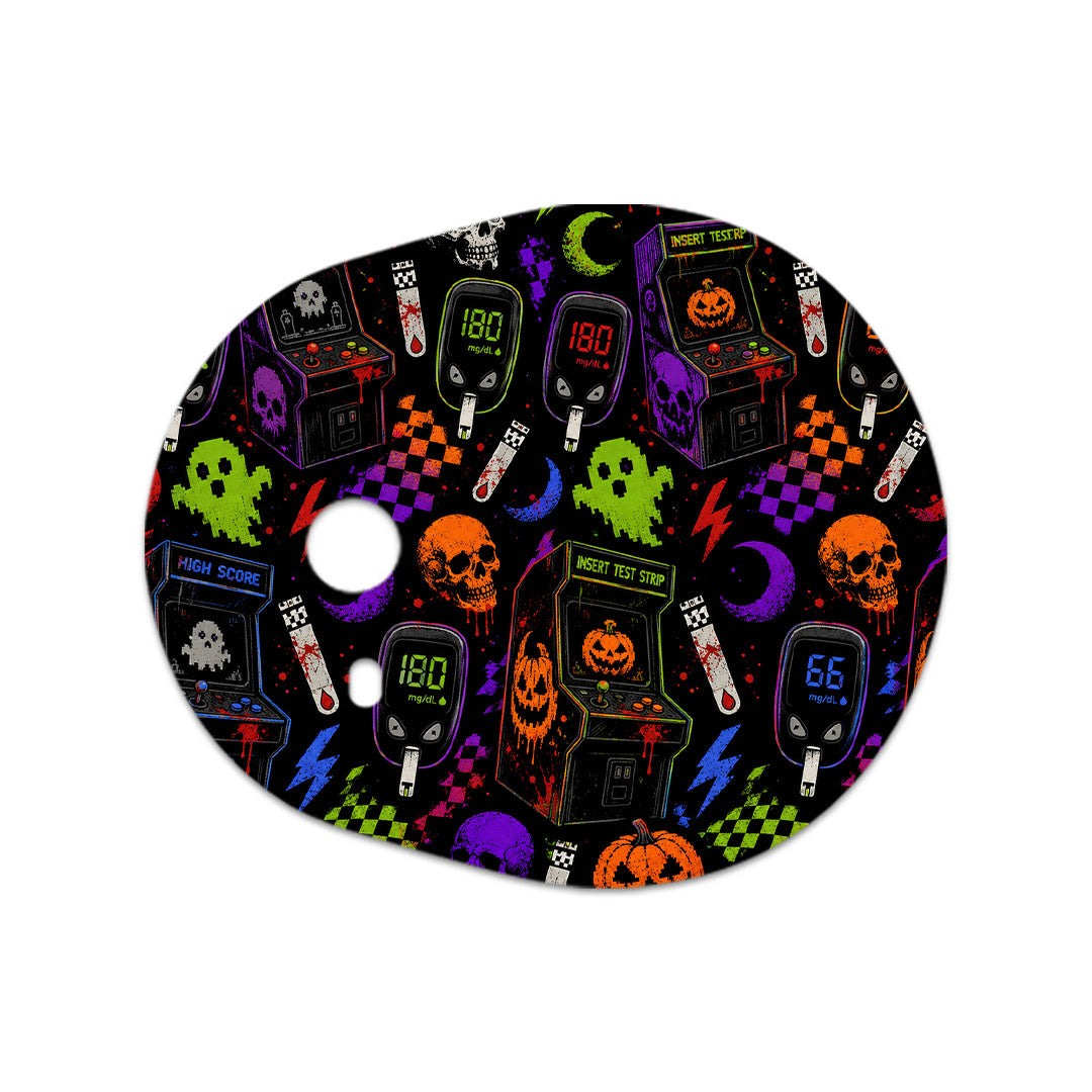 Haunted Arcade Dexcom G7 and Stelo Transmitter Sticker - Pump Peelz