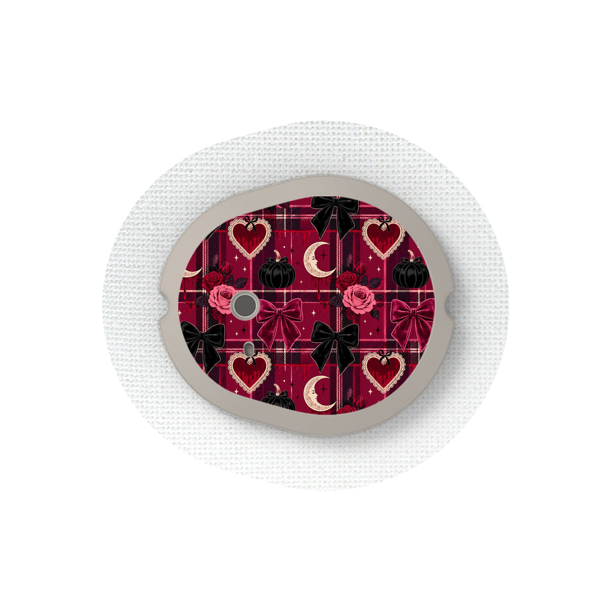 Gothic Sweetheart Plaid Dexcom G7 and Stelo Transmitter Sticker - Pump Peelz