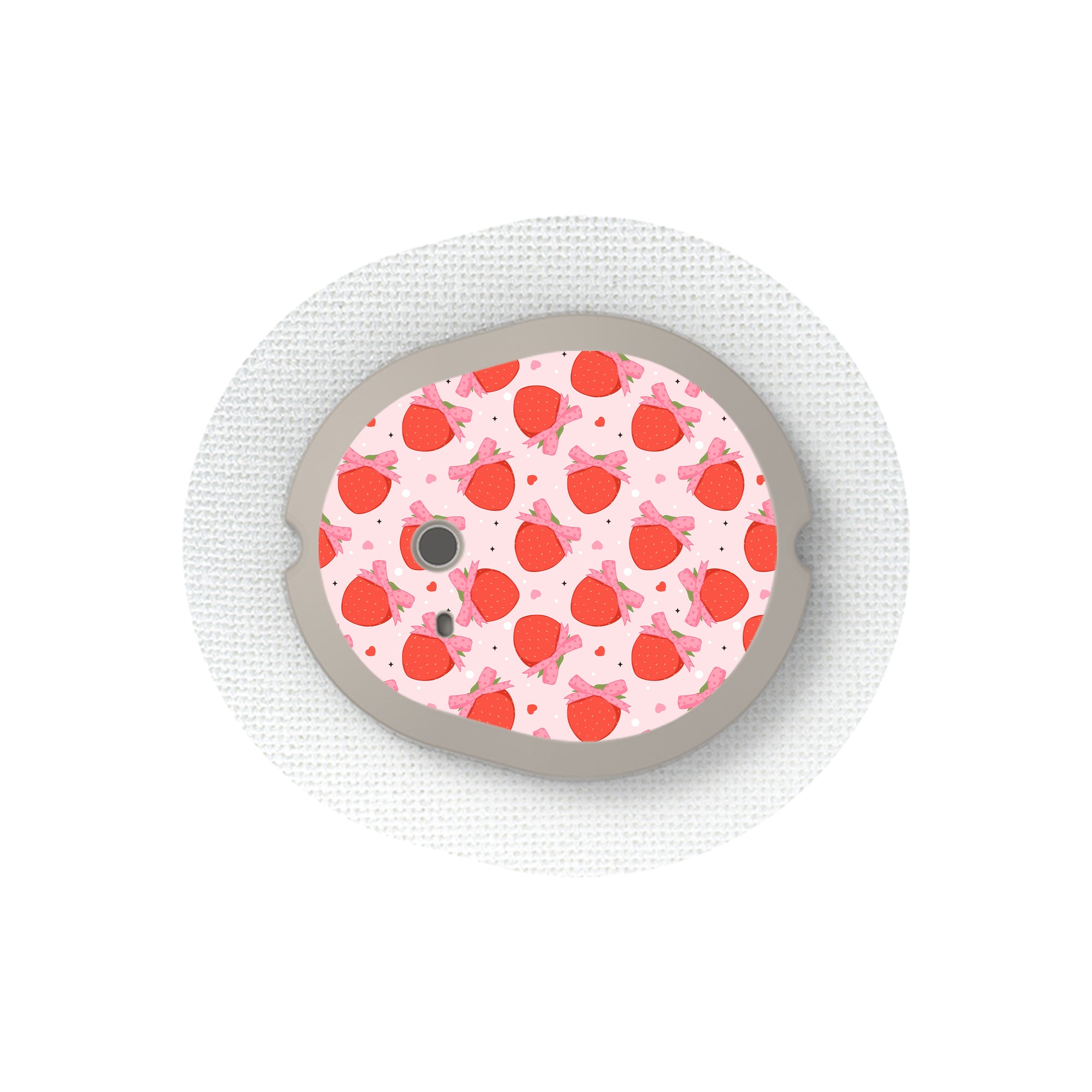 Strawberry Kisses Dexcom G7 and Stelo Transmitter Sticker - Pump Peelz