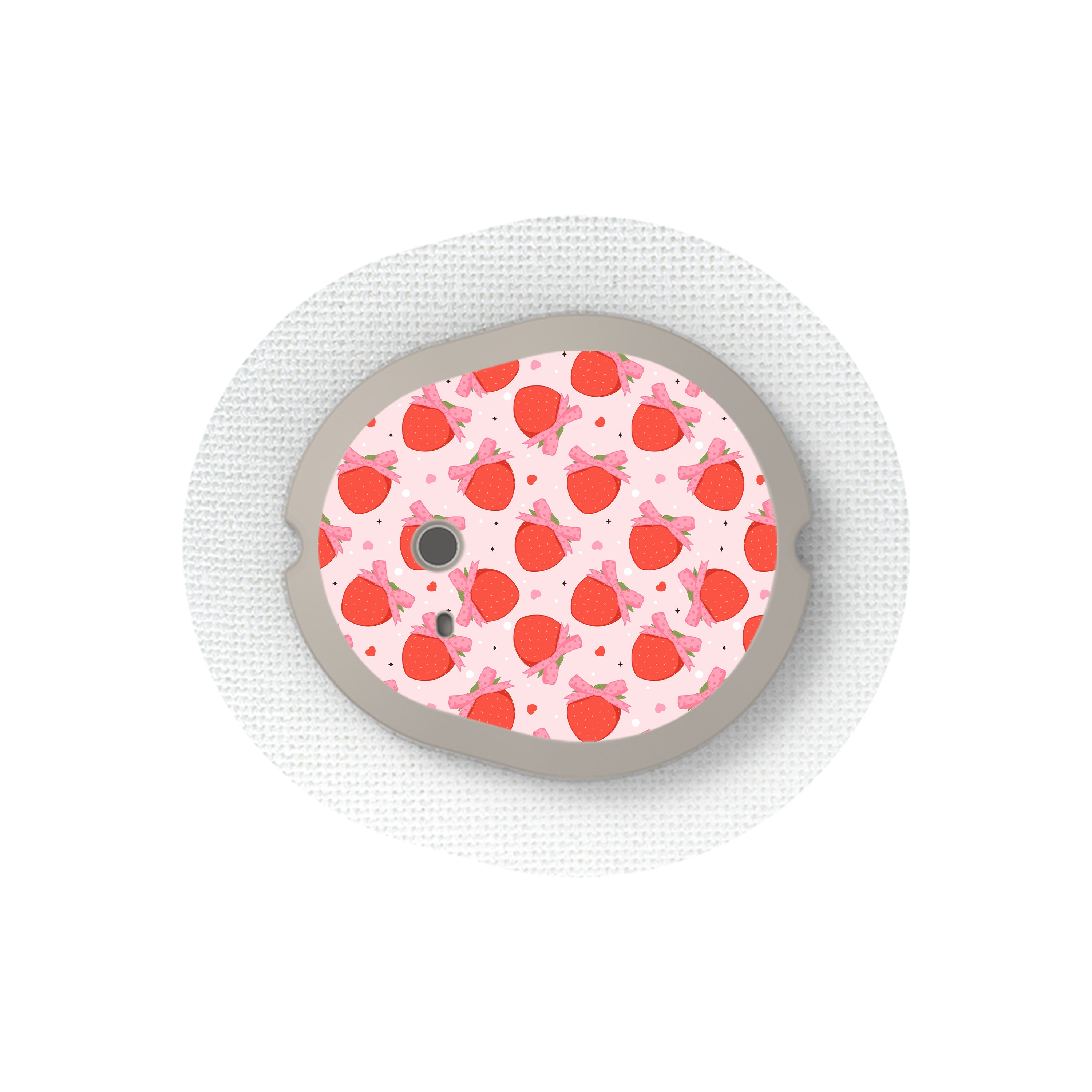 Strawberry Kisses Dexcom G7 and Stelo Transmitter Sticker - Pump Peelz