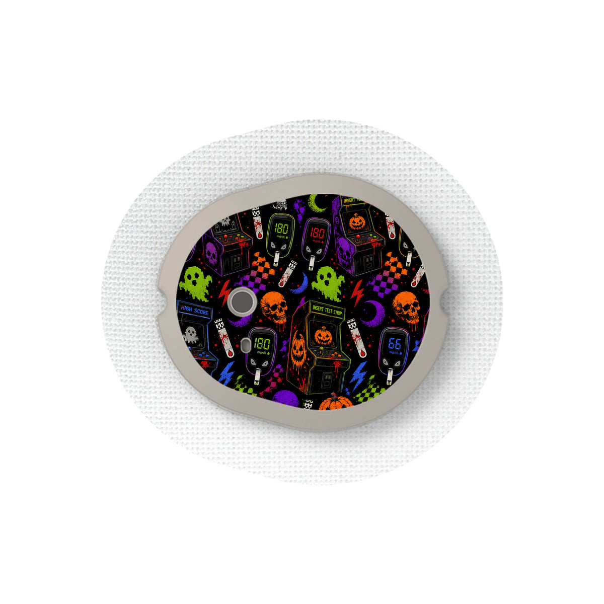 Haunted Arcade Dexcom G7 and Stelo Transmitter Sticker - Pump Peelz