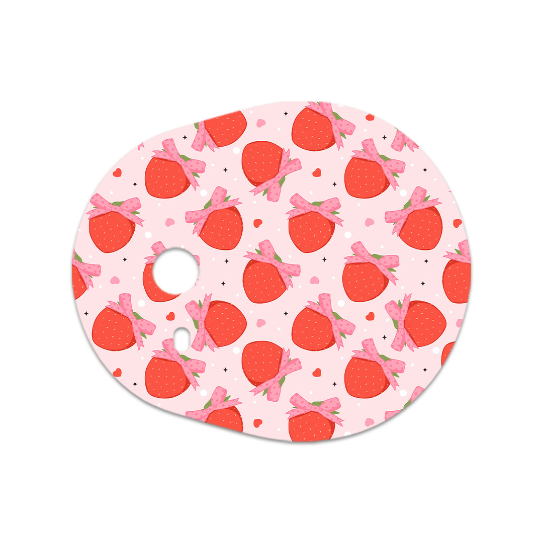 Strawberry Kisses Dexcom G7 and Stelo Transmitter Sticker - Pump Peelz