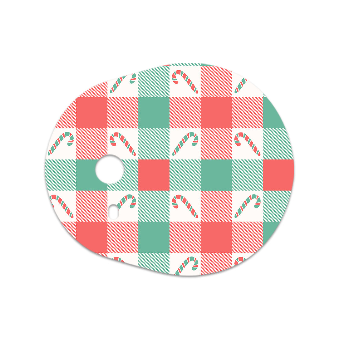 Peppermint Plaid Dexcom G7 and Stelo Transmitter Sticker - Pump Peelz