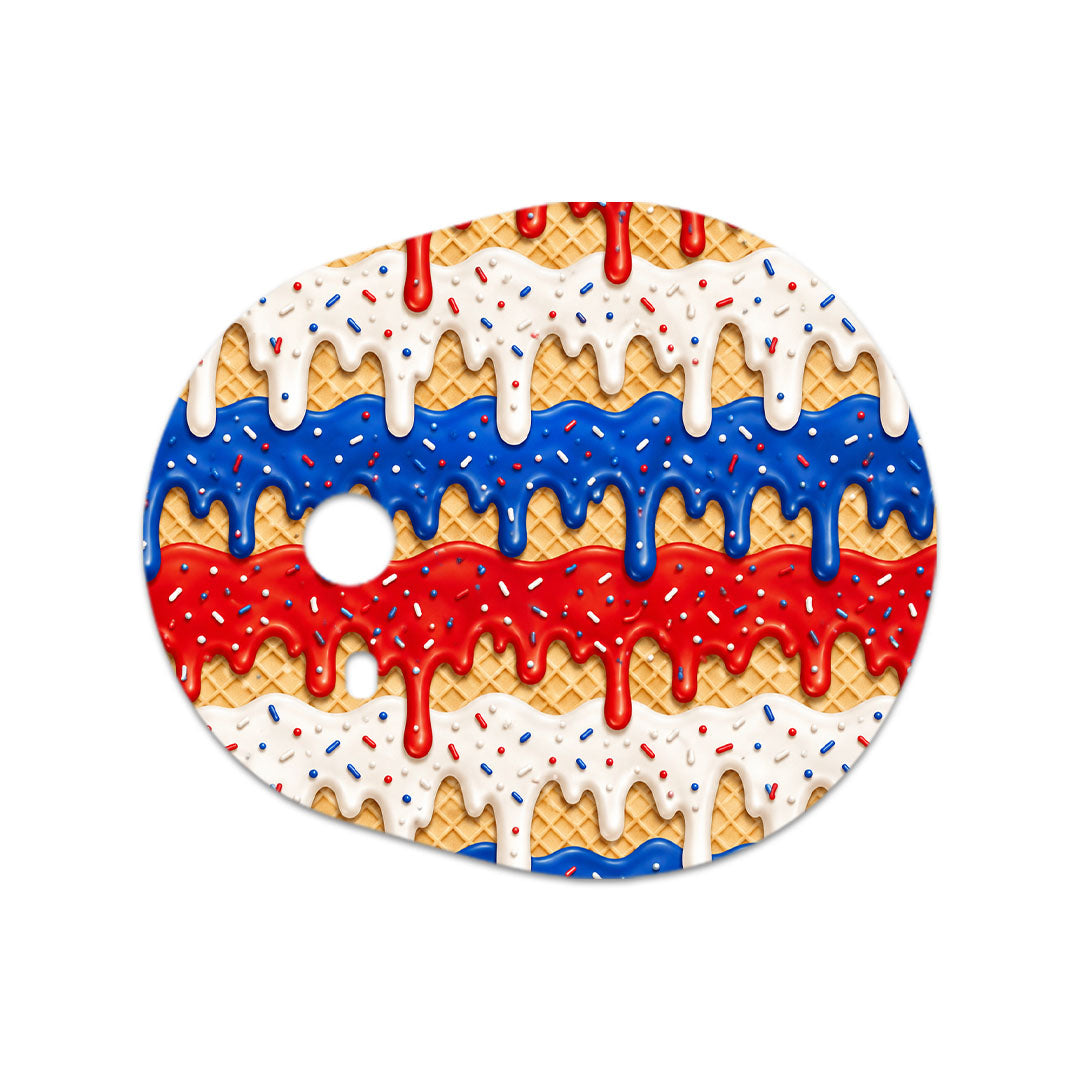 Patriotic Melt Dexcom G7 and Stelo Transmitter Sticker - Pump Peelz