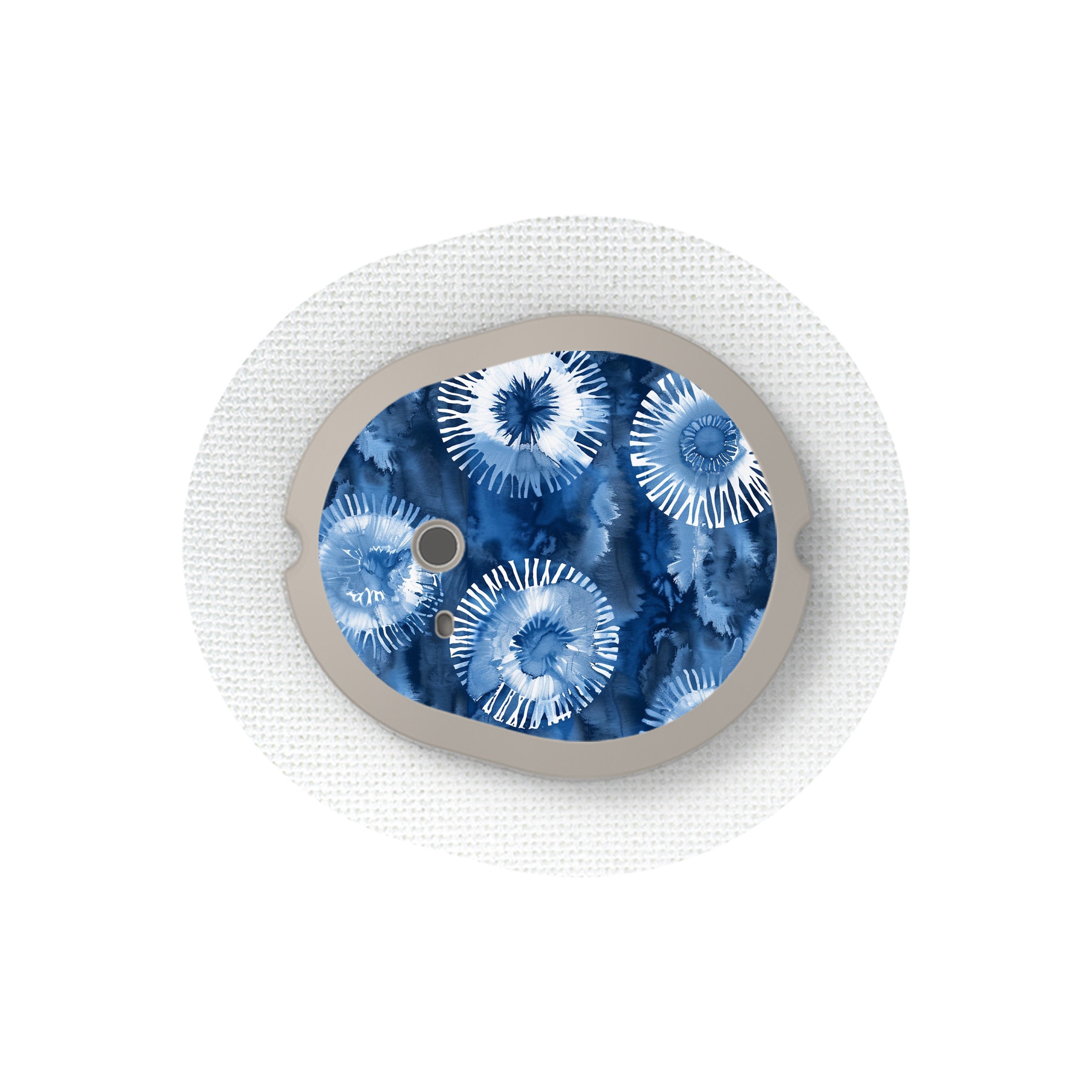 Monochrome Blue Tie Dye Sticker Designed for the DEXCOM G7 and Stelo Transmitter