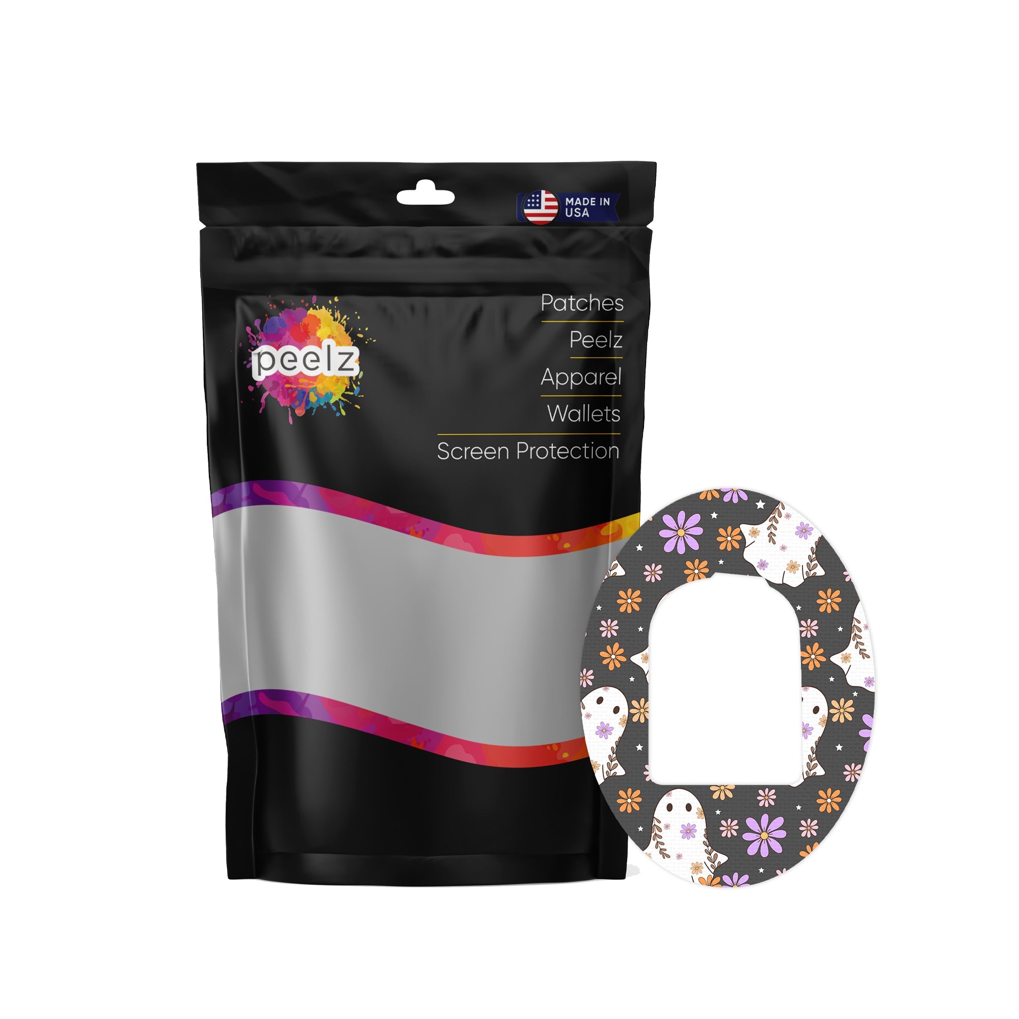 Groovy Ghosts Patch Tape Designed for the Omnipod-Pump Peelz