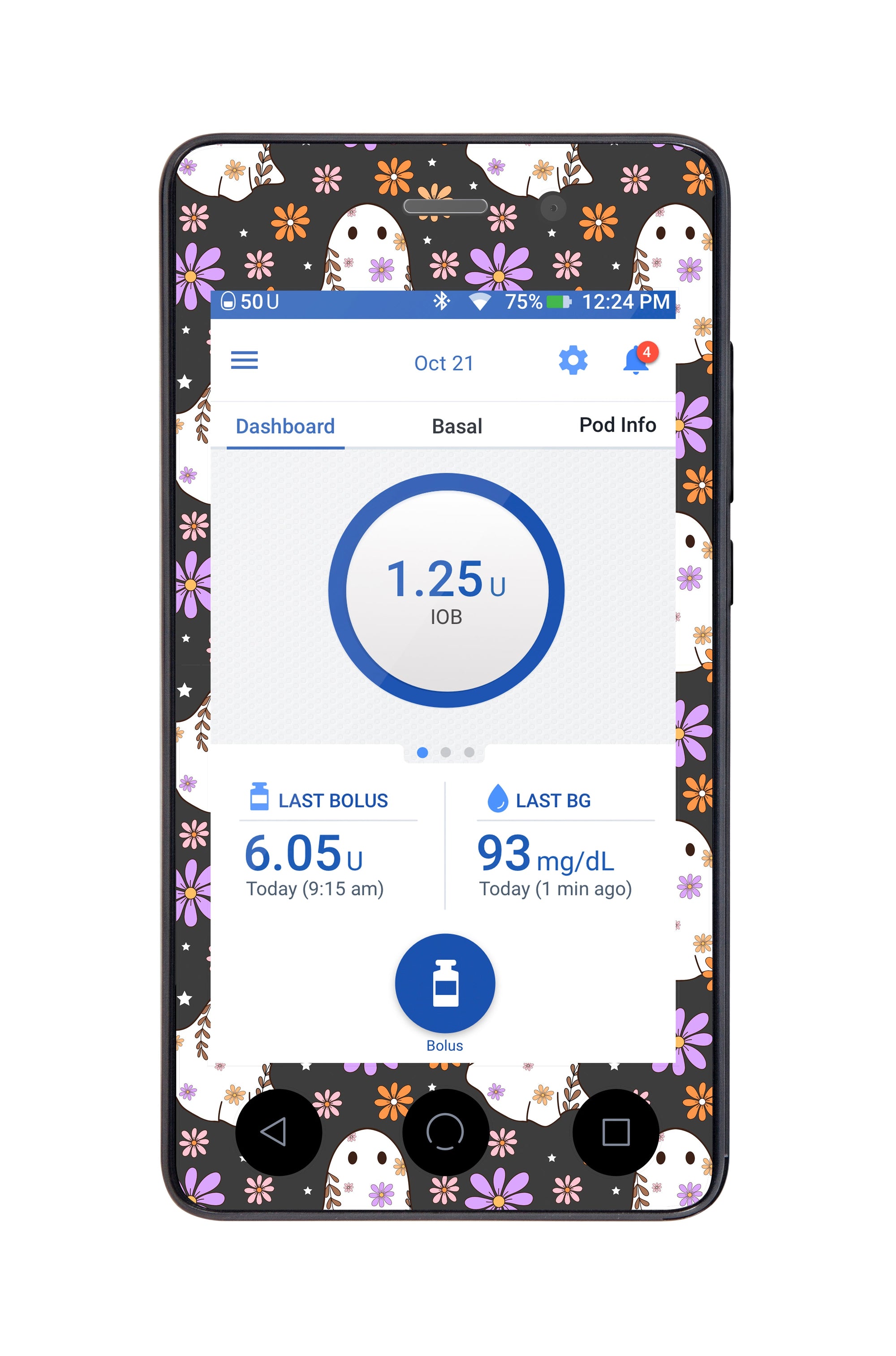 Groovy Ghosts for Omnipod DASH™-Pump Peelz
