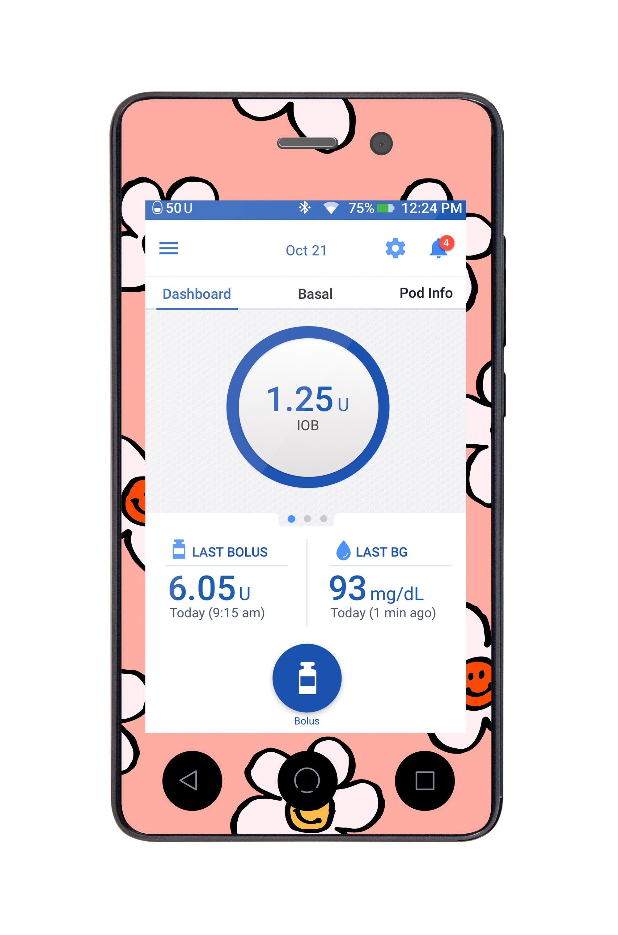 Happy Flowers for Omnipod DASH™-Pump Peelz
