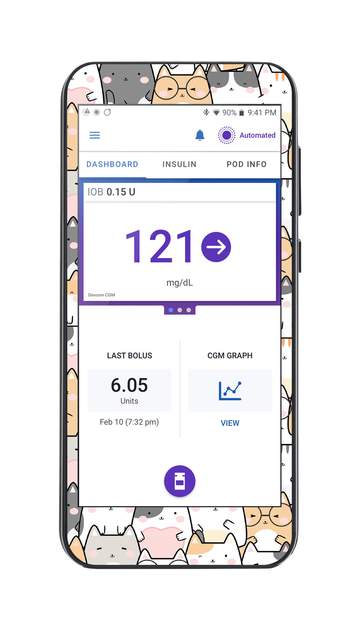 Kitty Cartoon Omnipod 5™-Pump Peelz