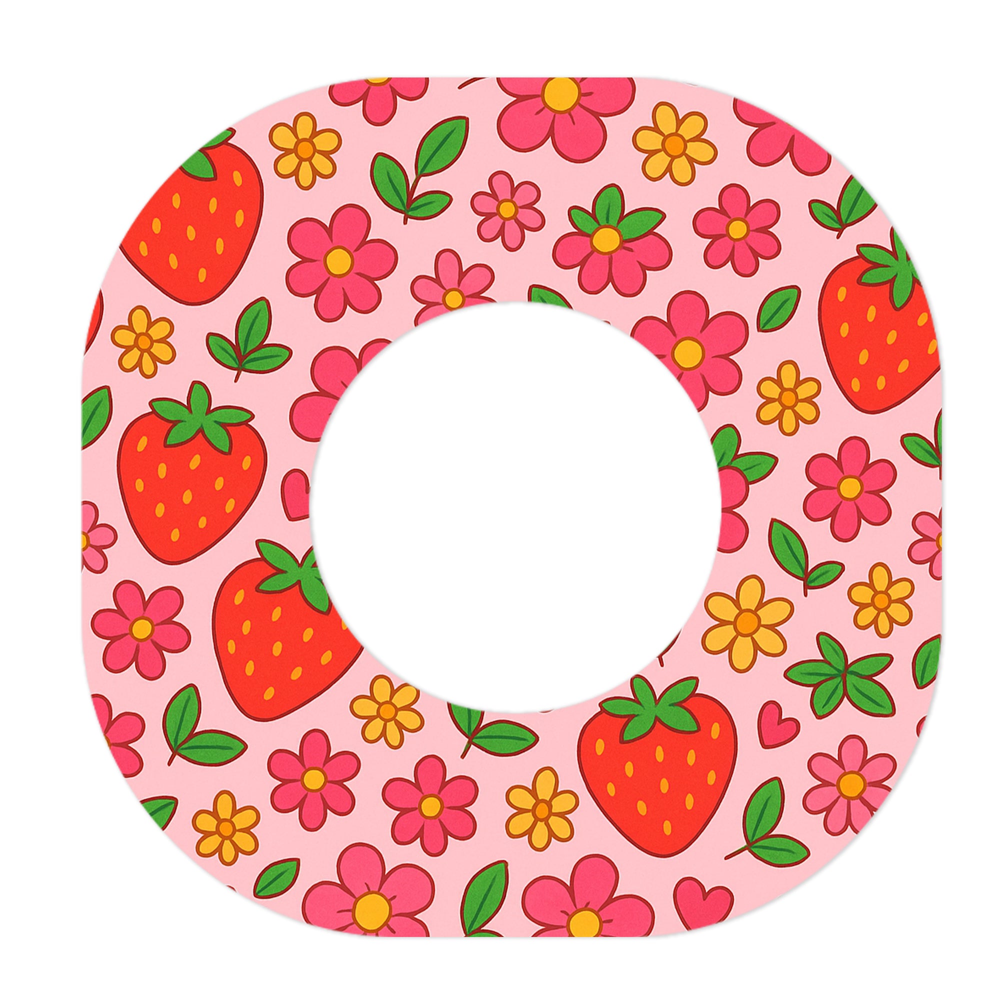 Strawberry Garden Dexcom G7 and Stelo Patch Tape - Pump Peelz