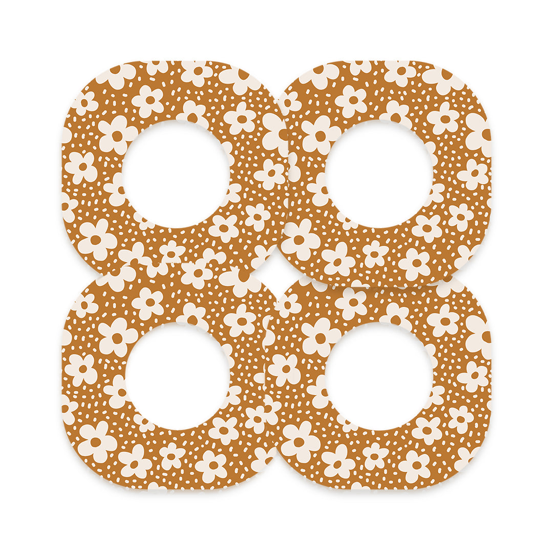 Caramel Daisies Dexcom G7 and Stelo Patch Tape - Pump Peelz