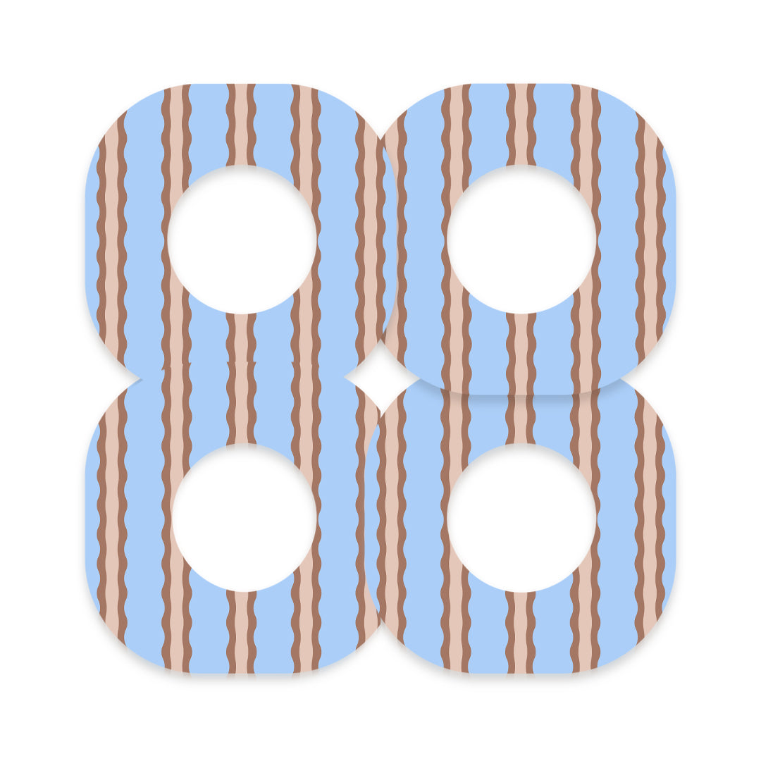 Boardwalk Waves Dexcom G7 and Stelo Patch Tape - Pump Peelz