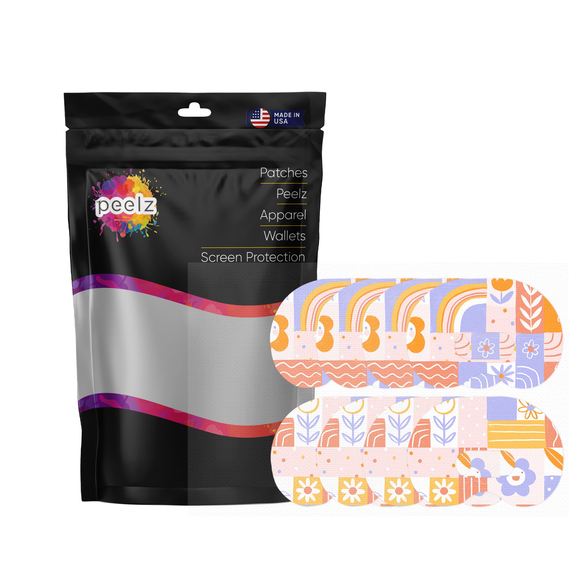 Wildflower Doodle Medtronic Guardian Connect Patch Tape - Pump Peelz