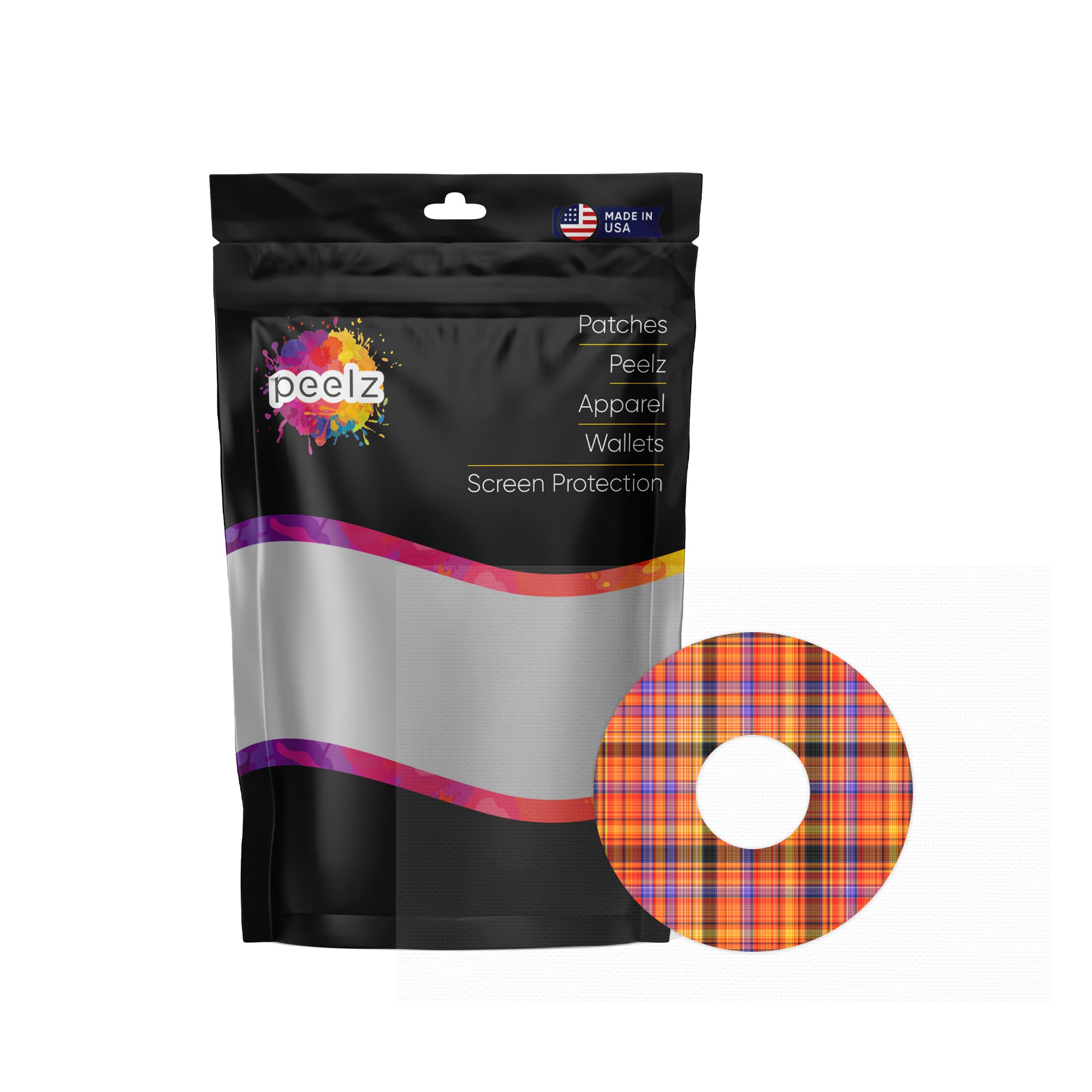 Pumpkin Plaid FreeStyle Libre 3 Plus & Lingo  Patch Tape - Pump Peelz