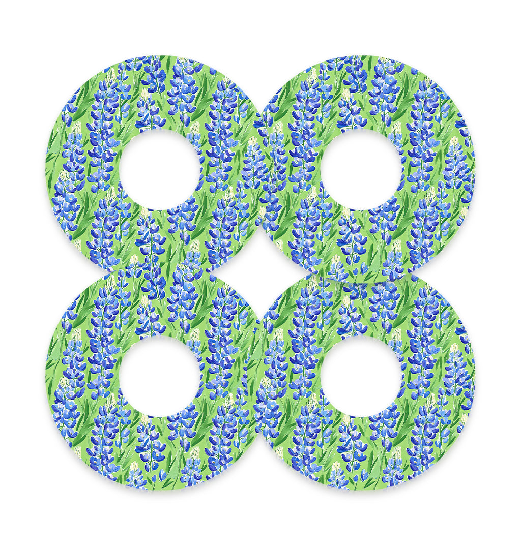 Blue Blooms Patch Tape Designed for the FreeStyle Libre 3 Plus & Lingo